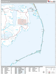 Outer Banks Wall Map Premium Style 2024